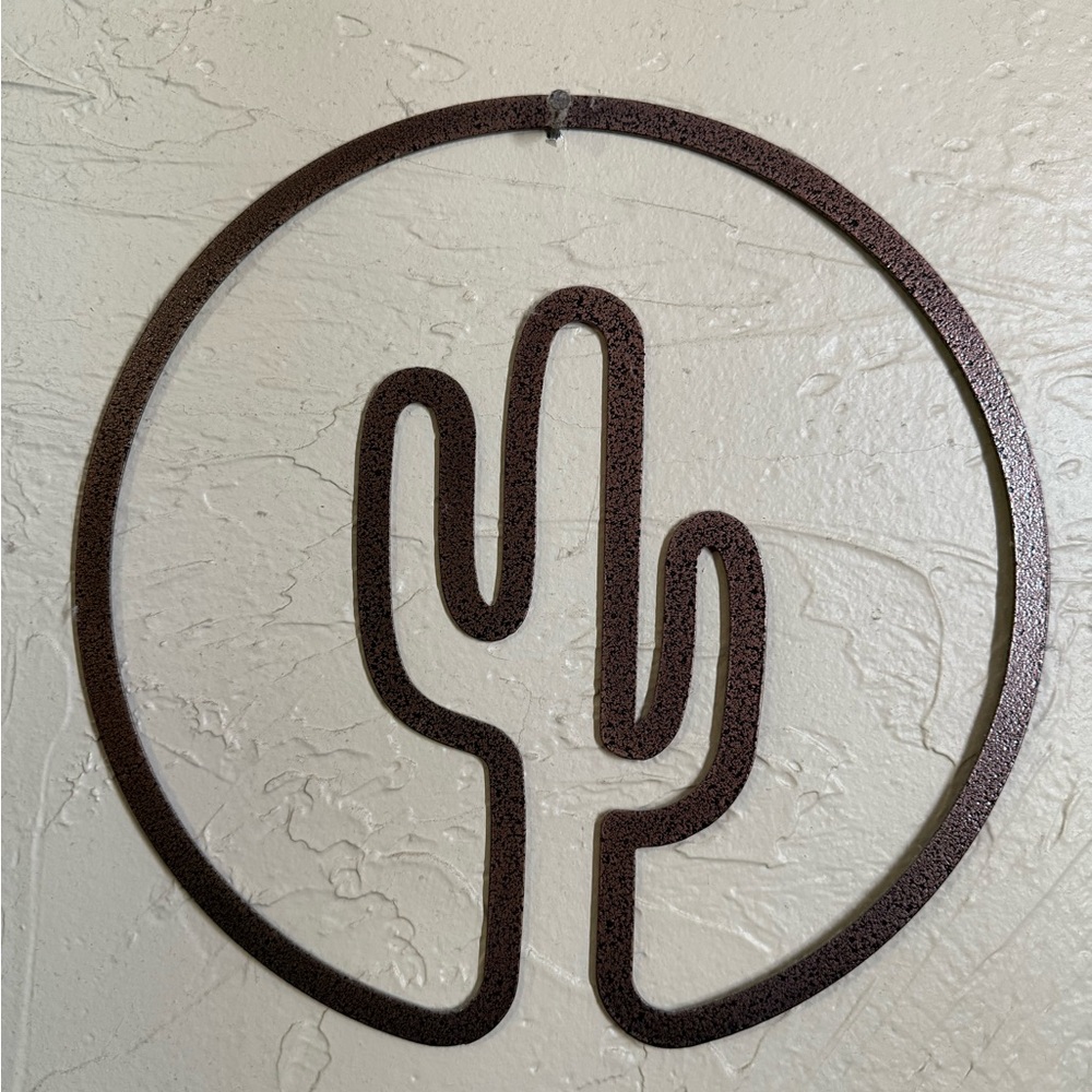 Brown Metal Cactus Wall Decor